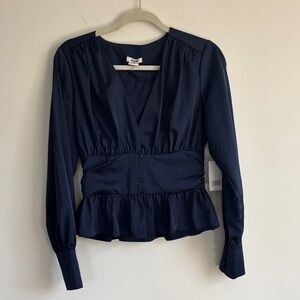 Jason Wu Midnight Blue Peplum Blouse